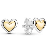 Пандора Сережки "Золоте серце" Позолота 299389C00